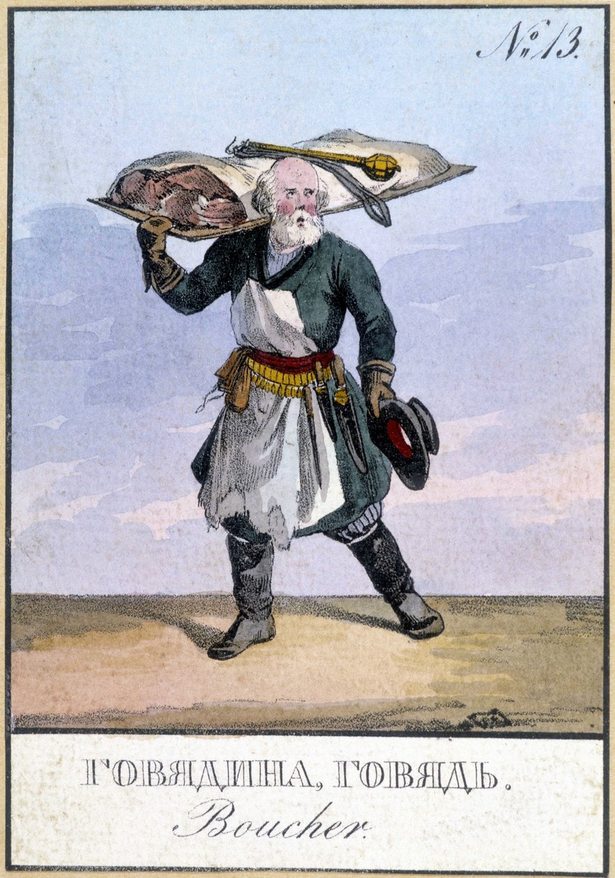 Carniceiro na Rússia, no século XIX. de Unknown artist