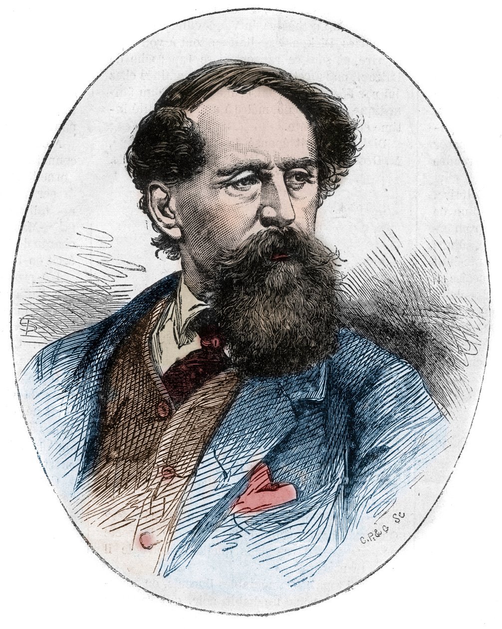 CHARLES DICKENS (1812-1870) - romancista inglês - Retrato do escritor britânico Charles Dickens (1812-1870) de Unknown artist