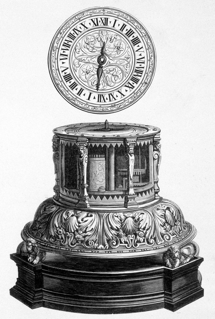 Relógio de gabinete do período Valois - gravura de Unknown artist