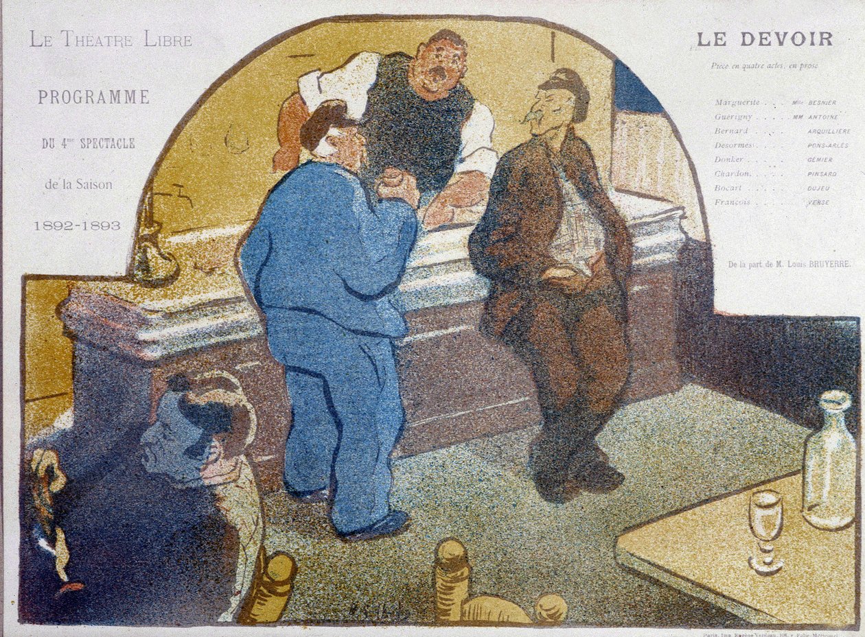 Café de Paris: zinco - desenho, final do século XIX, Carnavalet. de Unknown artist