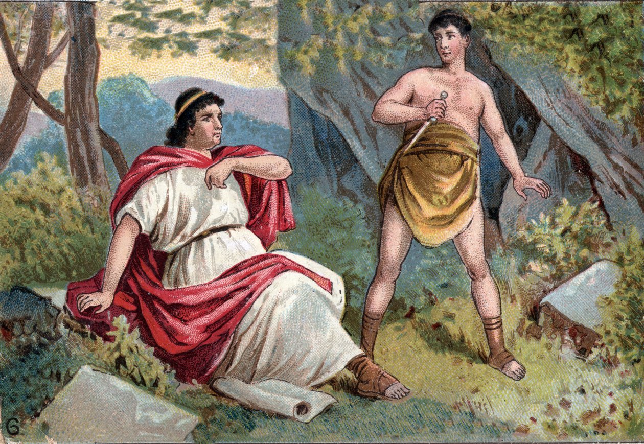 Caius Sempronius Gracchus (Gaio (Caio) Sempronio Gracco) (154-122 AC) (Gracque), tribuno da plebe, apanhado num conflito entre o Senado e o Plebe, ordenou ao seu escravo que o matasse de Unknown artist
