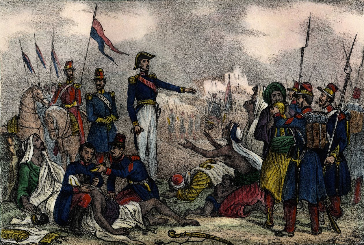 Acampamento de prisioneiros árabes do exército francês de África, Argélia de Unknown artist