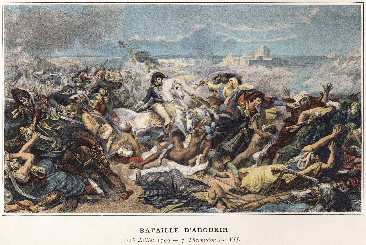 Campanha (Expedição) do Egito (1798-1801): Joachim Murat (1767-1815) durante a Batalha de Aboukir, 25 de julho de Unknown artist