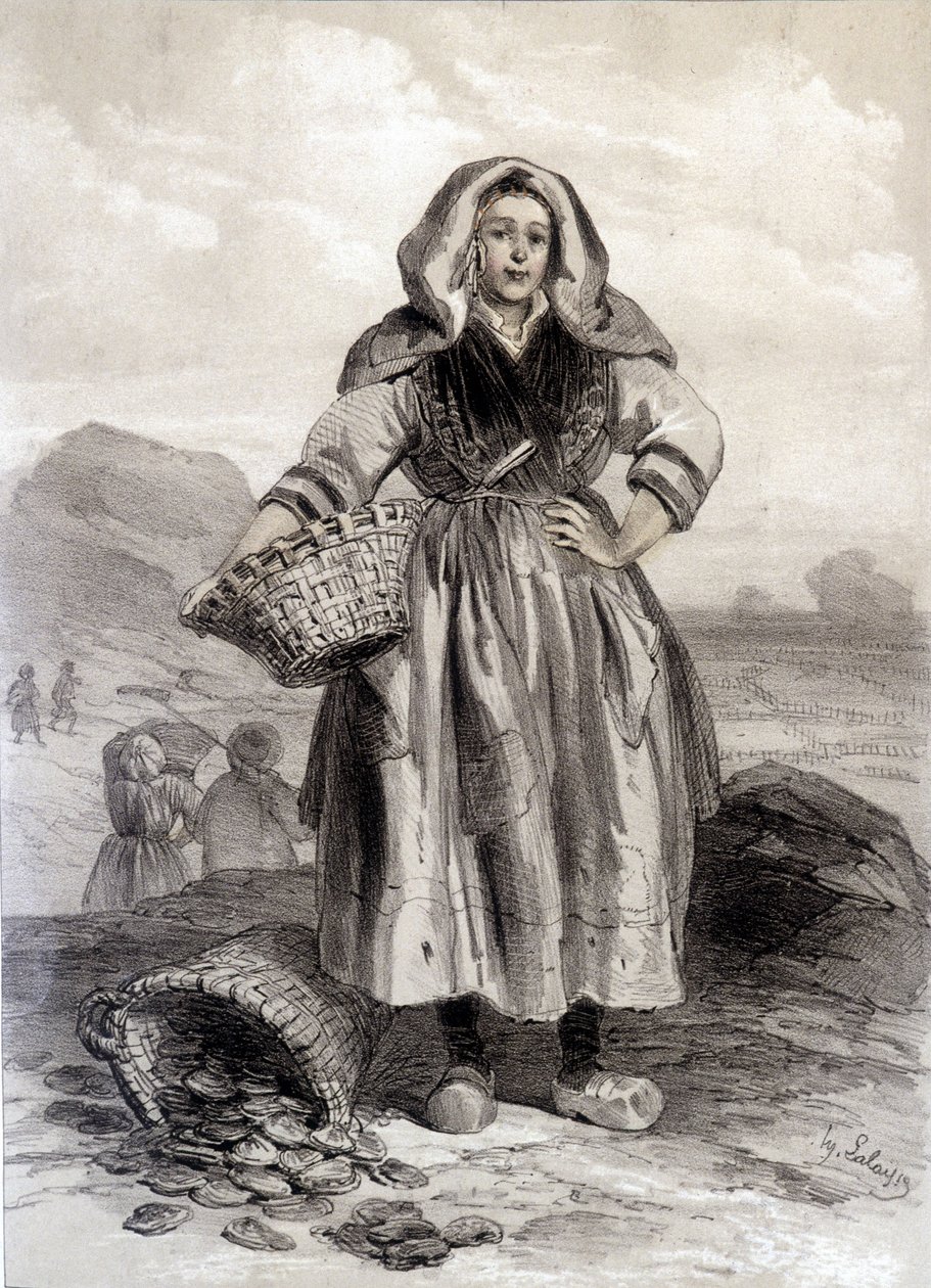 Cancale Oyster Fisherman - litografia de Unknown artist