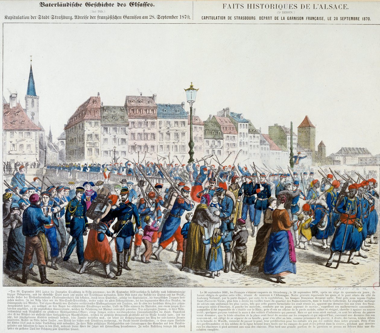 Capitulação de Estrasburgo e partida da guarnição francesa, 28 de Setembro de 1870 de Unknown artist