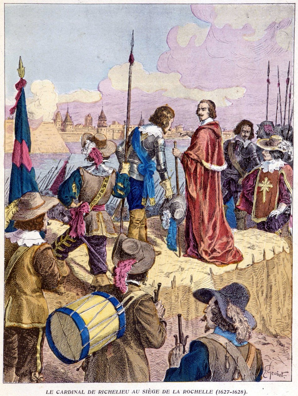 Cardeal Richelieu no Cerco de La Rochelle (1627 - 1628) de Unknown artist