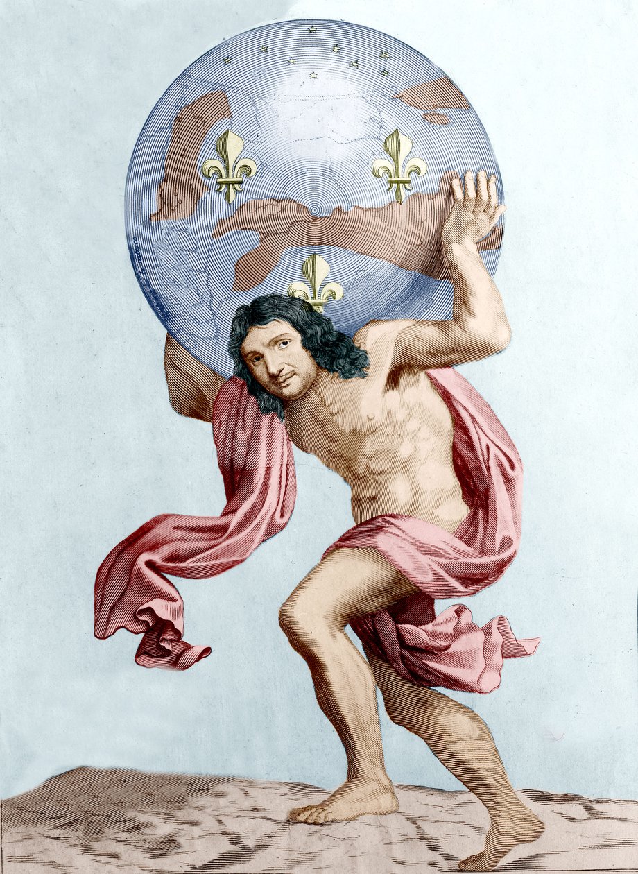 Caricatura de Colbert como Atlas (gravura) de Unknown artist
