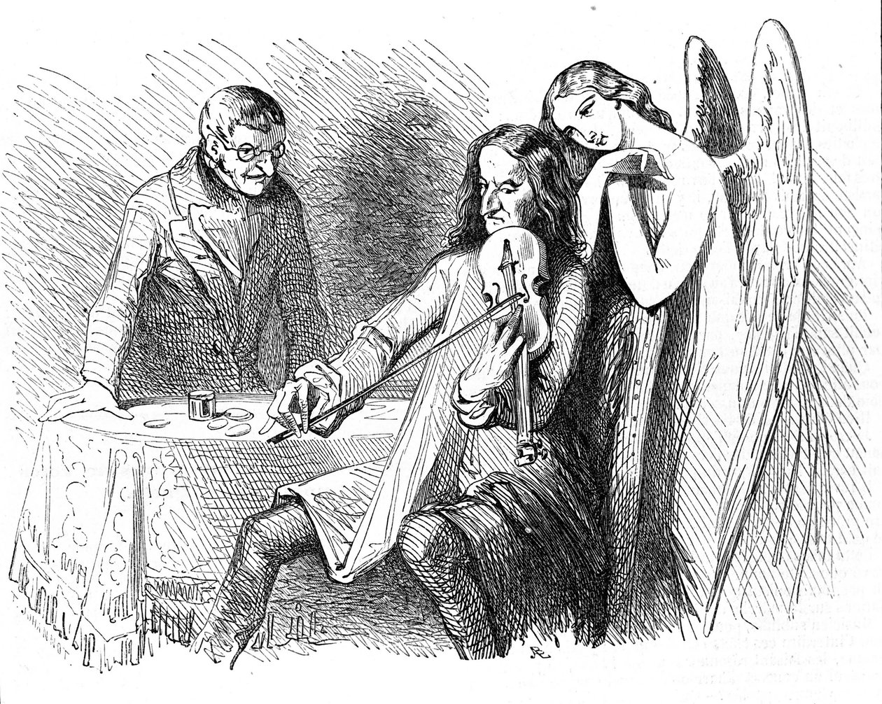 Desenho animado sobre Niccolo Paganini (1782 - 1840). de Unknown artist