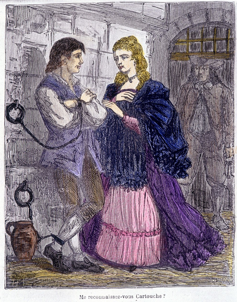 Cartucho visitado por uma senhora na prisão - em "Cartucho, rei dos bandidos", de Grandpré de Unknown artist