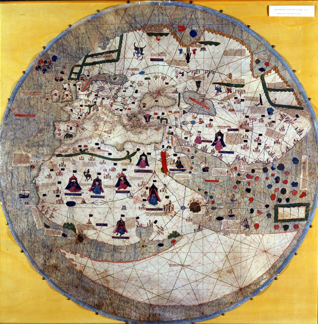 Planisfério catalão do início do século XV. Biblioteca da casa de Este (Biblioteca Estense), Modene. de Unknown artist