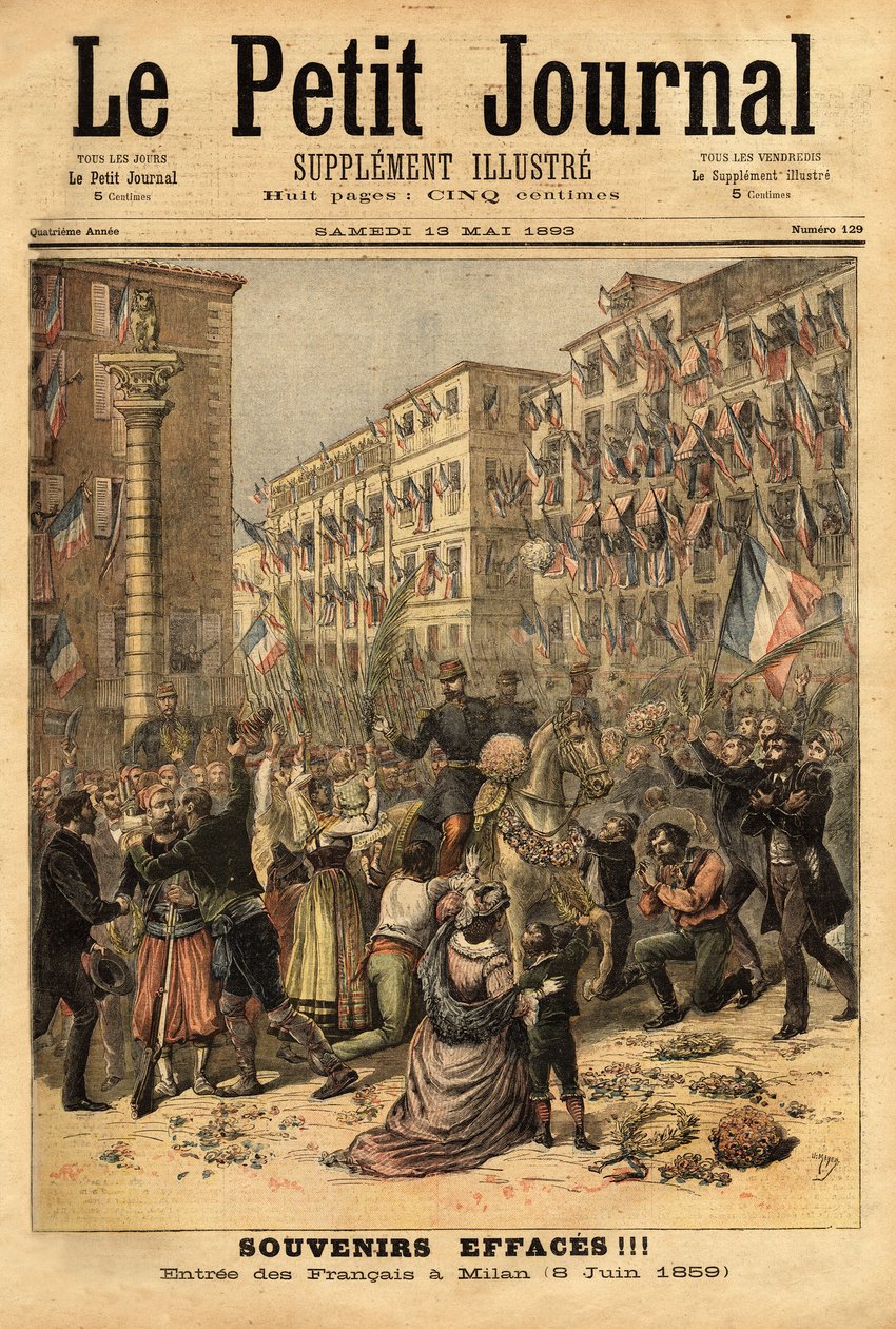 Celebração da entrada do exército napoleônico em Milão no dia 8 de junho de Unknown artist