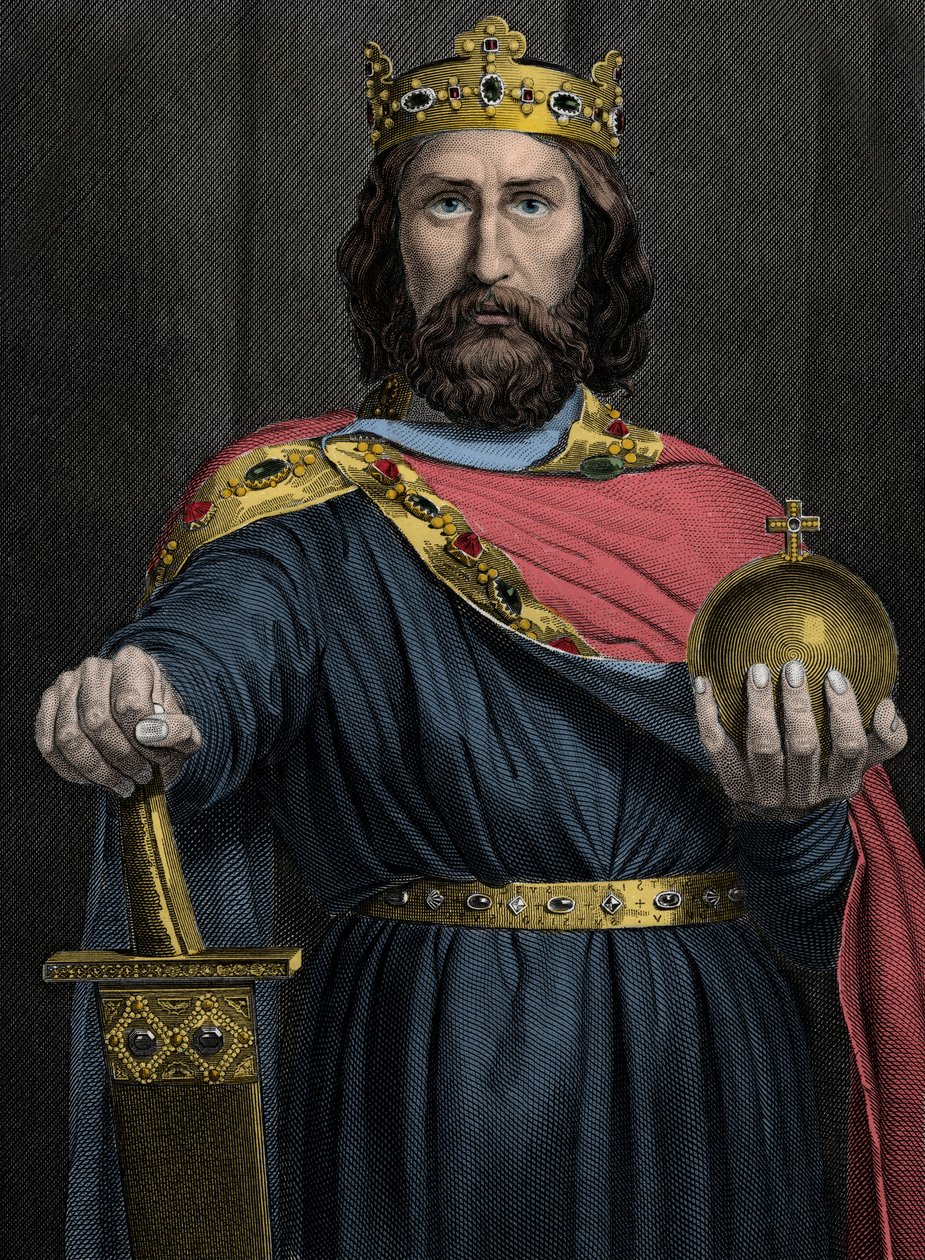 Carlos Magno (Charles I said the Great, Carolus Magnus, 742-814), Rei dos Francos - Charles the Great, King of the Franks de Unknown artist