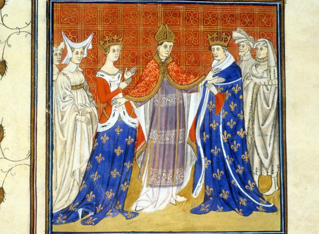 Charles IV o belo e branco da Borgonha - Miniatura da Idade Média (ref. 512, 345v): Pedido de autorização para a Biblioteca Municipal de Toulouse (tel: 05 62 27 66 66) de Unknown artist