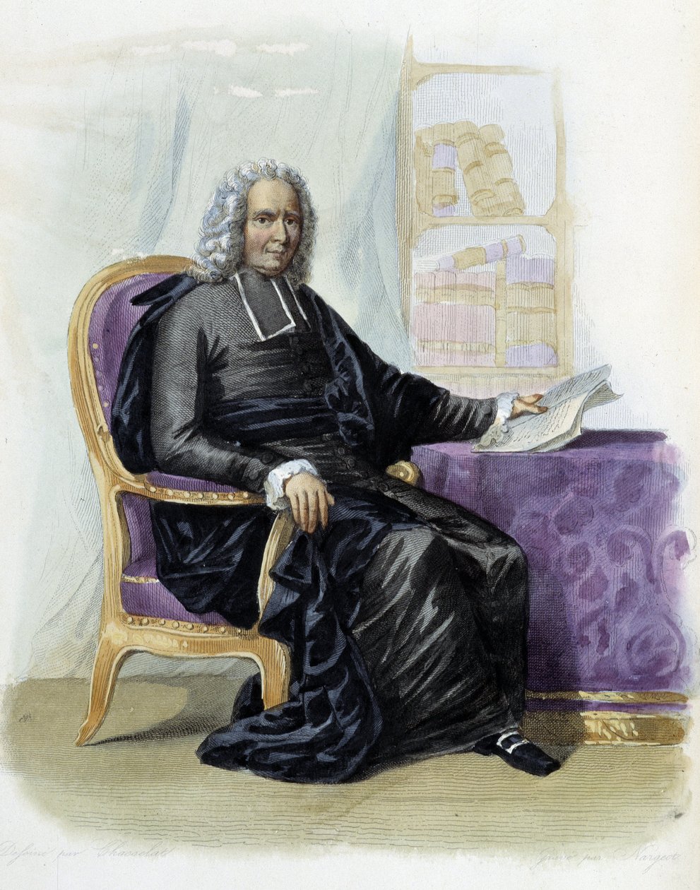 Charles Rollin (1661-1741), escritor e historiador em Ed. Mennechet, "Le Plutarque francais". de Unknown artist