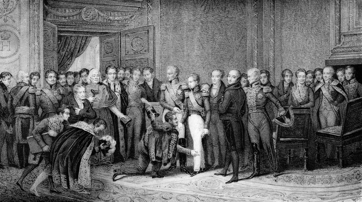 Charles X Abdicting em favor de Henri d