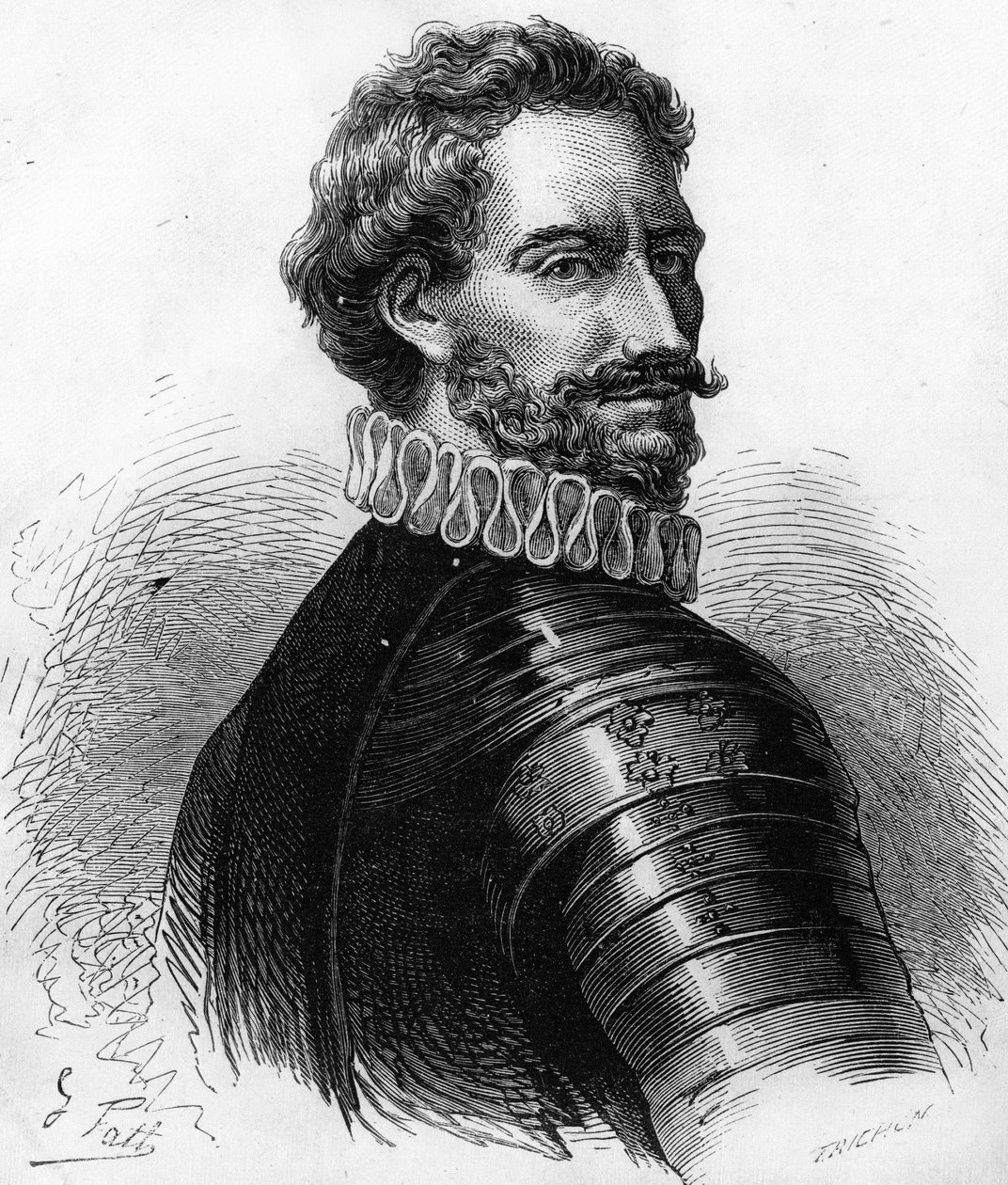 Charles de Montpensier (1490-1527), Duque de Bourbon e Connetable de França. Gravura do século XIX. de Unknown artist