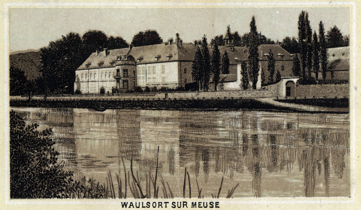Chateau de Waulsort sur Meuse, Região da Valónia, Bélgica. de Unknown artist