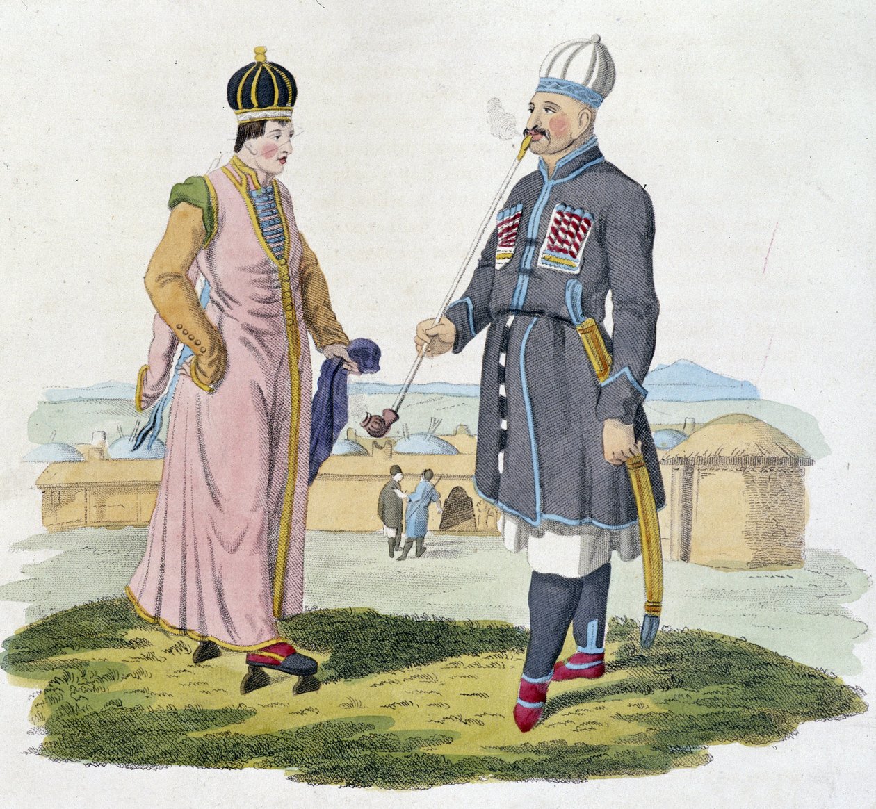 Cherkess homem e mulher (Cáucaso) de Unknown artist