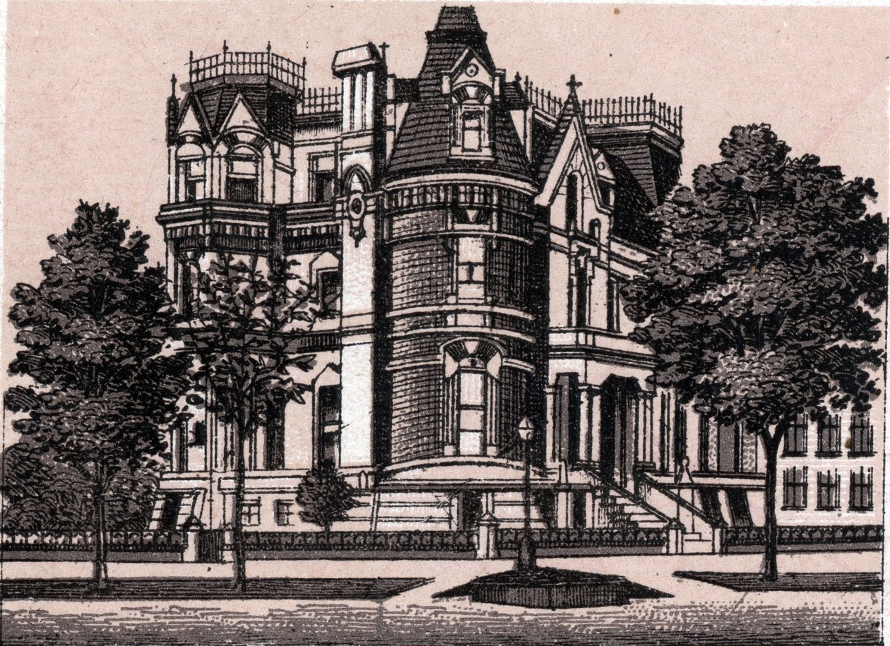 Chicago, Estados Unidos: vista da esquina da Prairie Avenue com a 22nd Street. em "The world illustrates 168 views" Sem data (final do século XIX) de Unknown artist