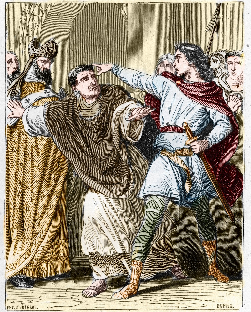 Childeric II, rei dos Francos de 670 a 673 teve o eveque Saint Leger (616-675) trancado na Abadia do Luxeuil. de Unknown artist