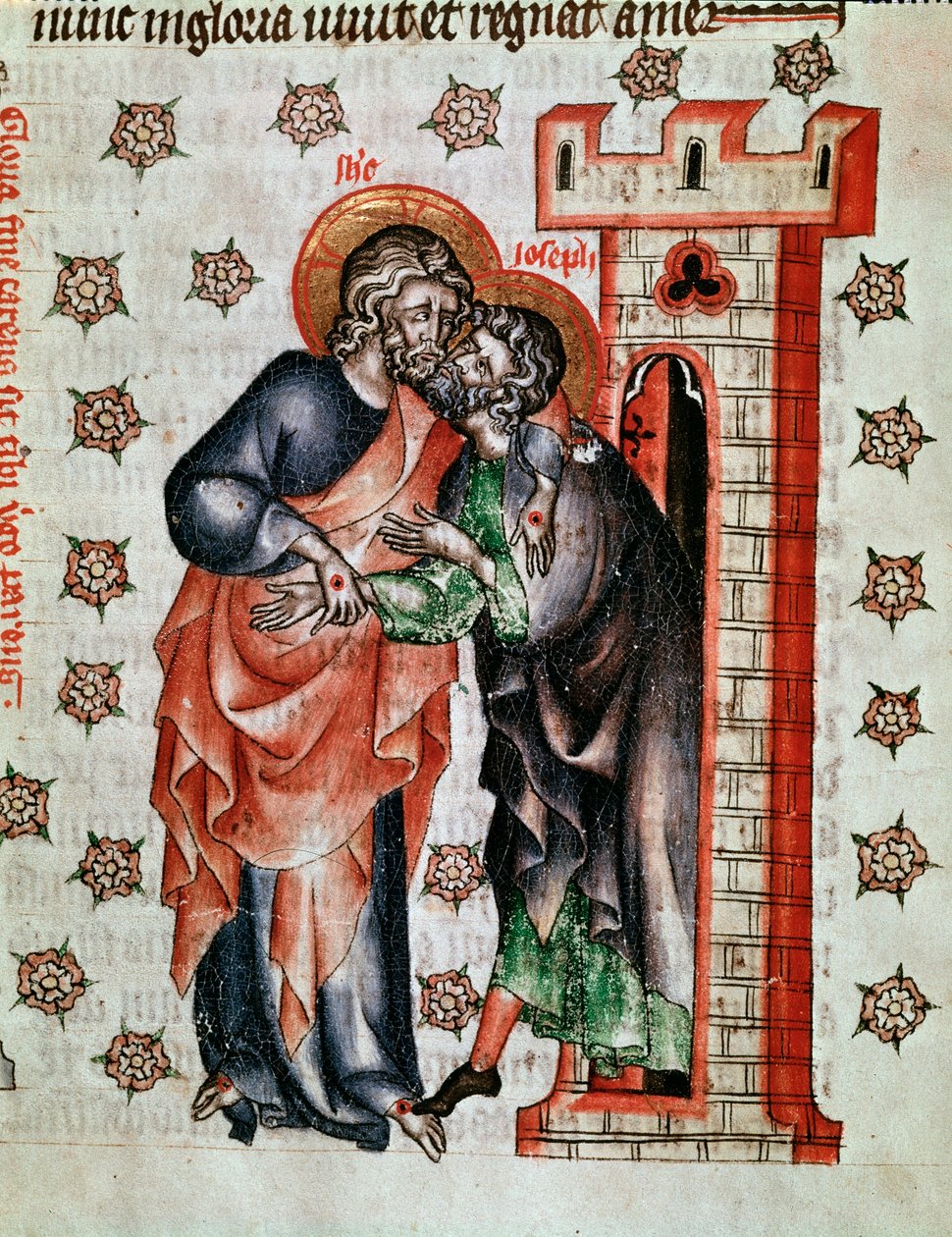 Despedida de Cristo (Jesus Cristo e a despedida de José) Miniatura pintada em "A Paixão da Abadessa Cunegundes". de Unknown artist