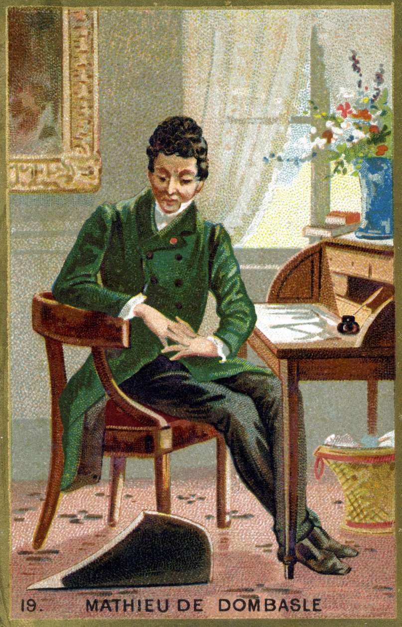 Christophe Joseph Alexandre Mathieu de Dombasle (1777 - 1843) Astrónomo francês. Cromolitografia do século XIX. de Unknown artist