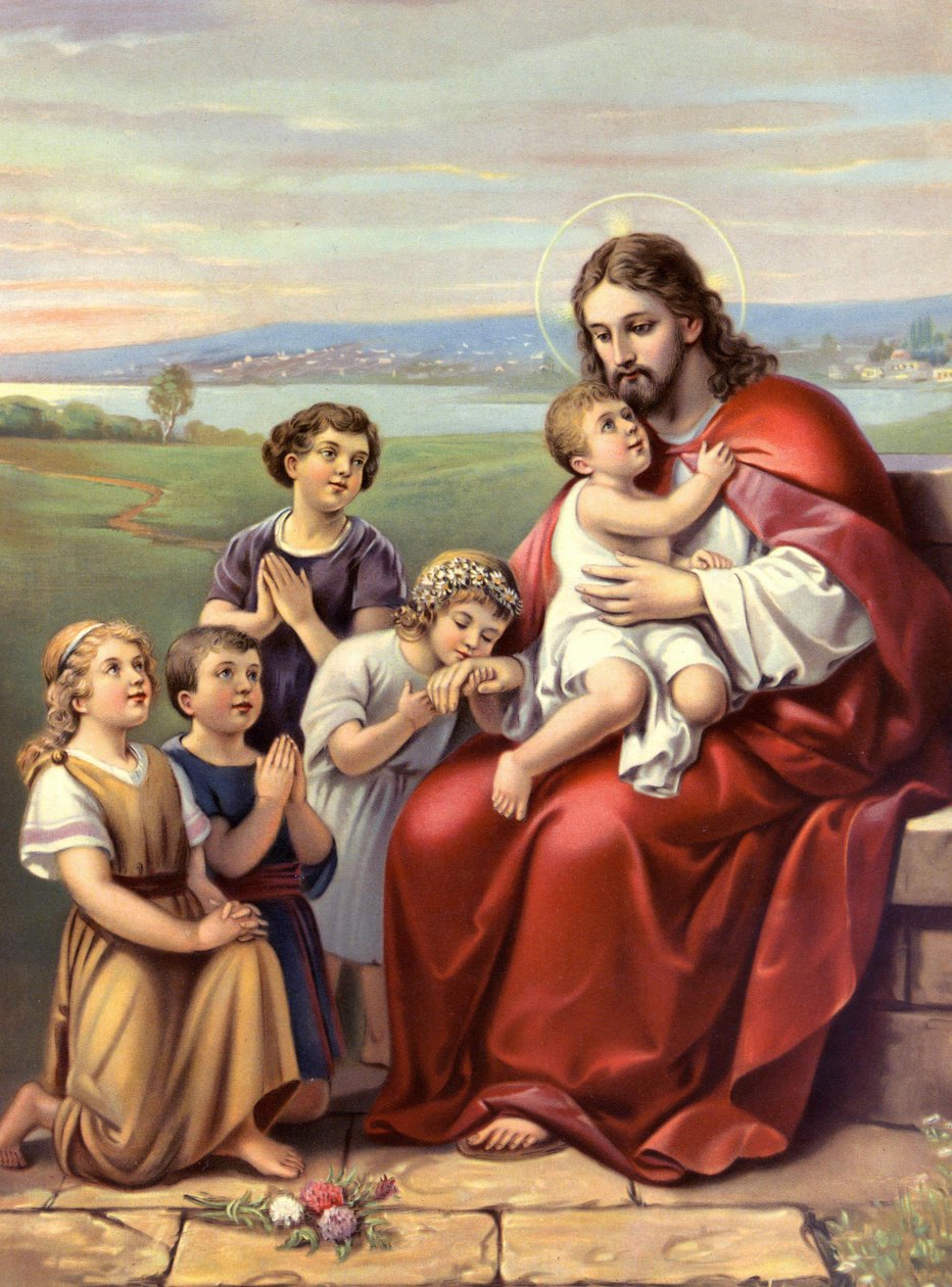 Cromolitografia do final do século XIX representando a vida de Cristo. de Unknown artist