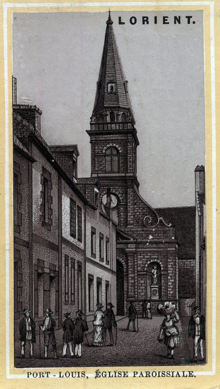 Paróquia de Port Louis (Port Louis) Pays de Lorient, Morbihan, Brittany. Cromolitografia do final do século XIX. de Unknown artist