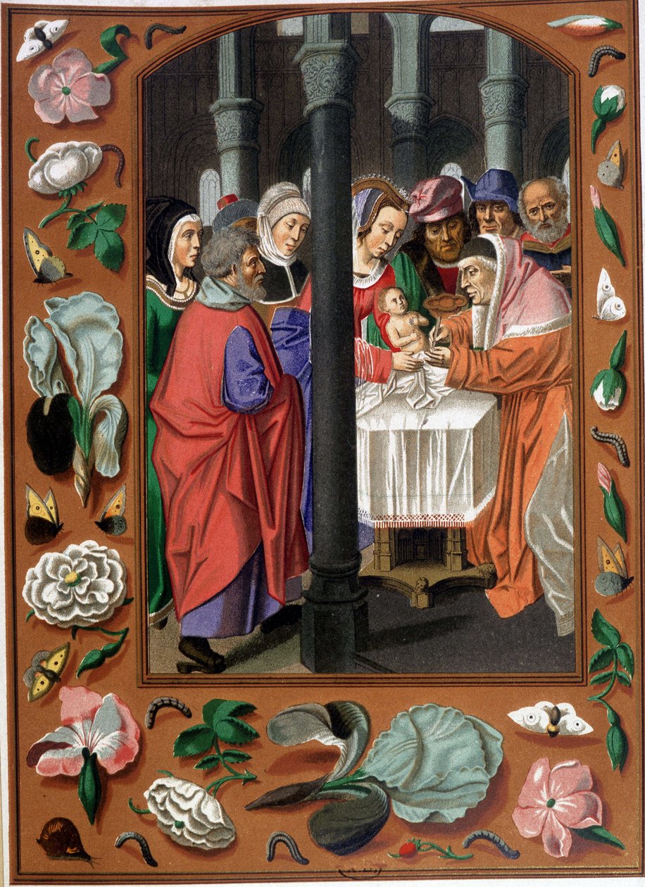 Circuncisão de Cristo, depois da iluminação flamenga por volta de 1500 de Unknown artist