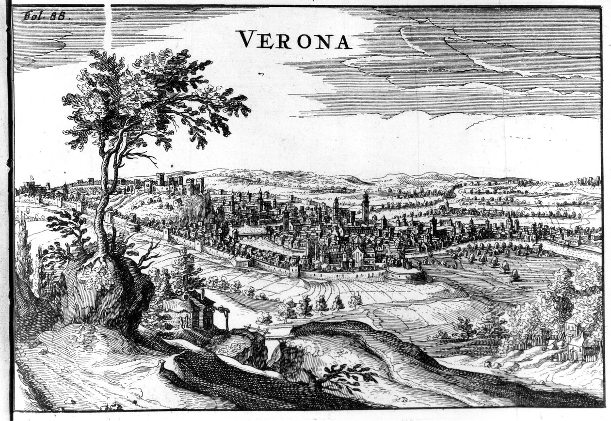 Mapa da cidade de Verona 16th. de Unknown artist