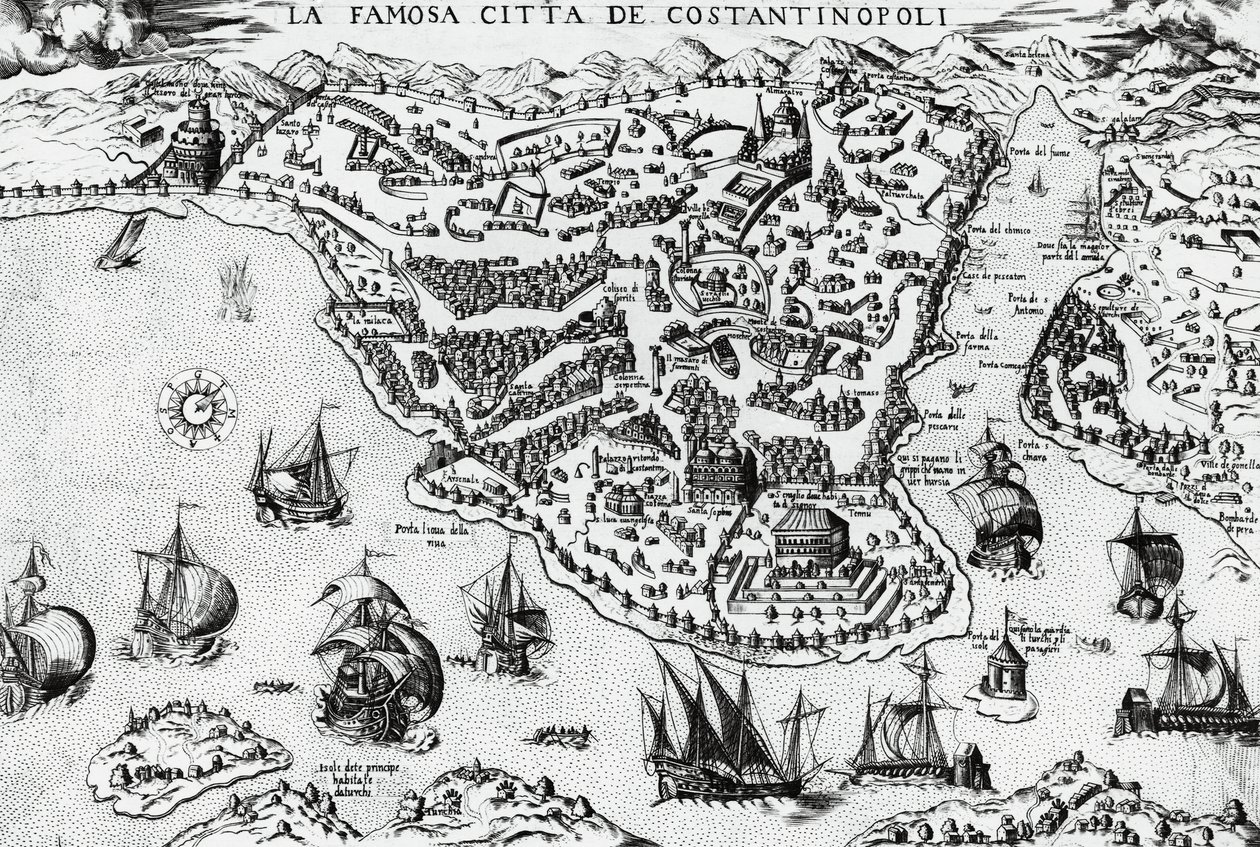 Cidade de Constantinopla, gravura de Unknown artist