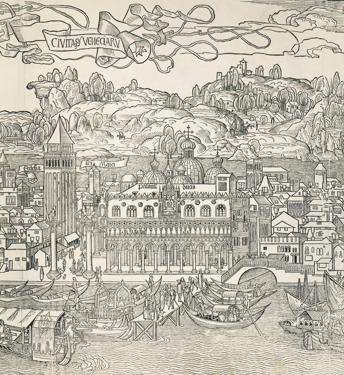 Cidade de Veneza, Itália, gravura de Unknown artist