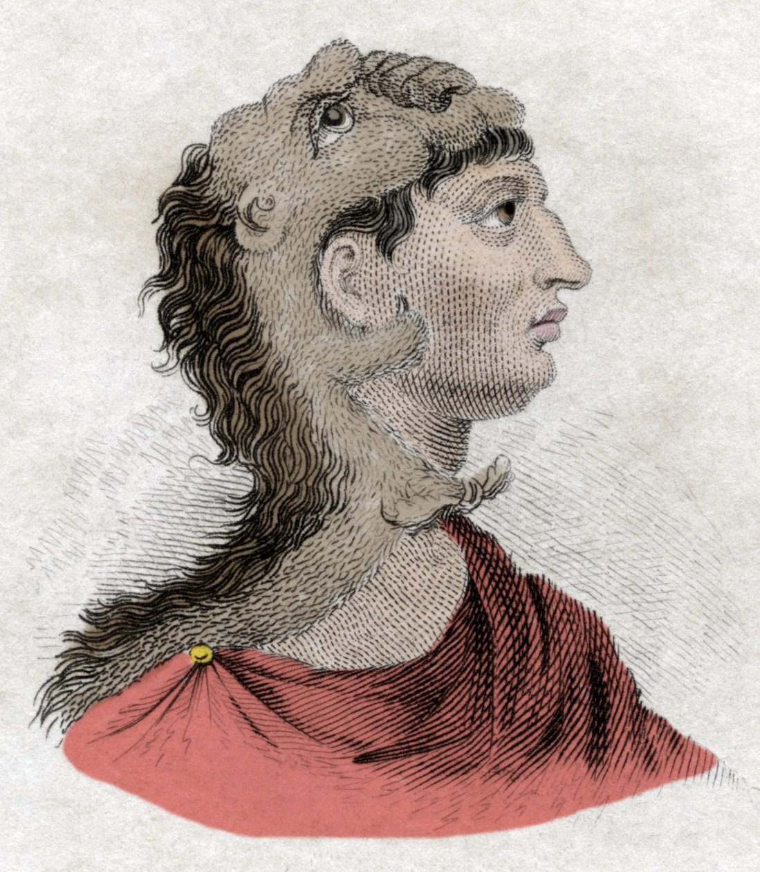 A Civilização da Antiguidade: Retrato do Rei Filipe II da Macedónia (382-336 a.C.), pai de Alexandre O Grande. Gravura do século XIX. de Unknown artist