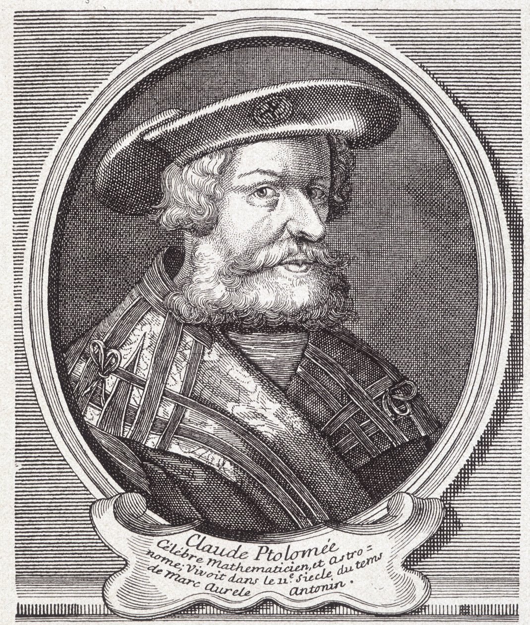 Claude Ptolomeu (v. 90 - v. 168), astrônomo grego, matemático e geógrafo. Gravura do século XIX. de Unknown artist