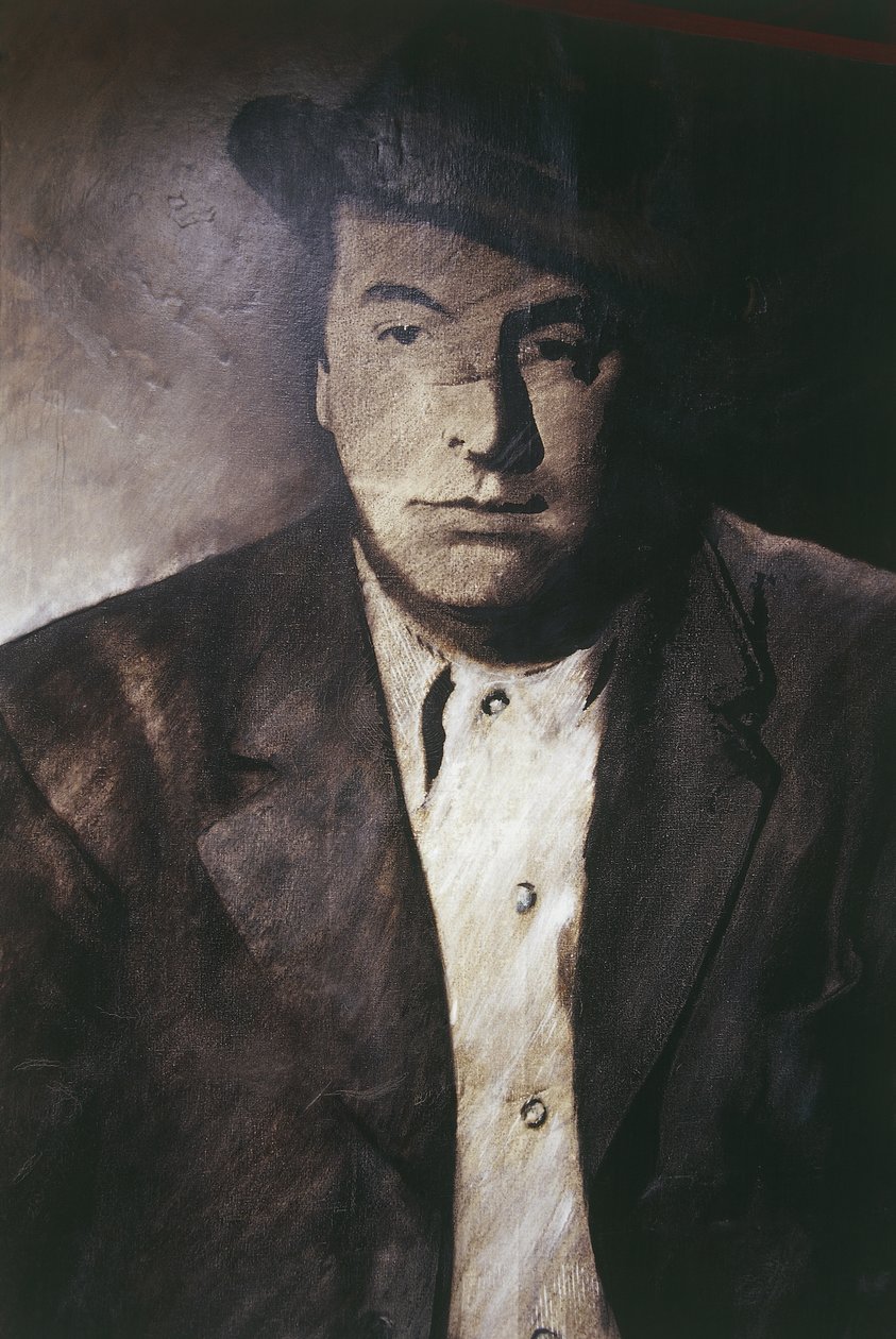 Grande plano de um homem com um chapéu, Isla Negra, região de Valparaíso, Chile de Unknown artist