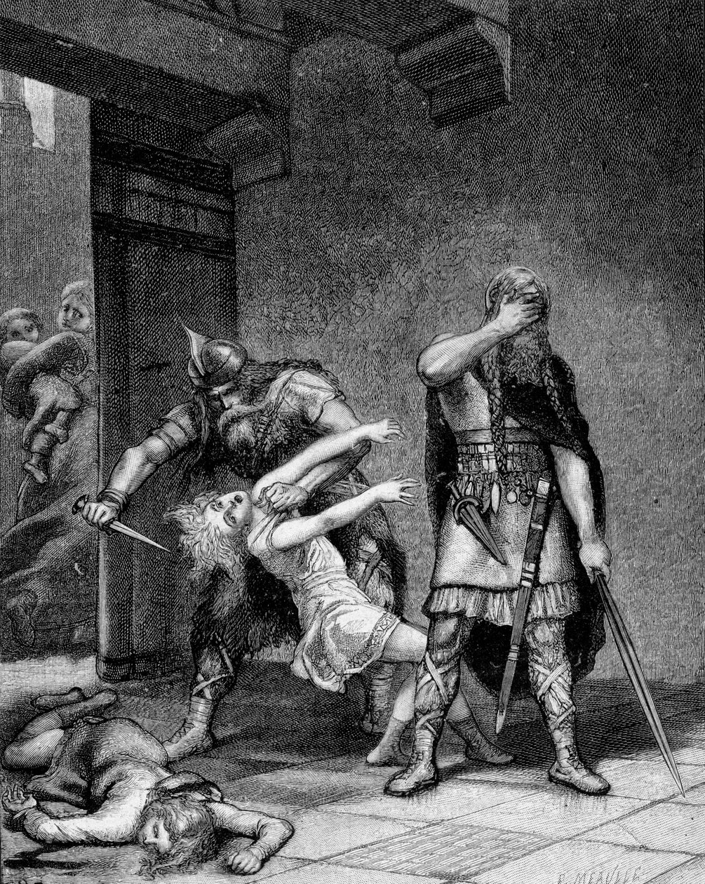 Clotaire (Clothaire) I (v.497-561) e Childeberto I, os reis francos, assassinaram dois filhos de seu irmão Clodomir (495-524). de Unknown artist