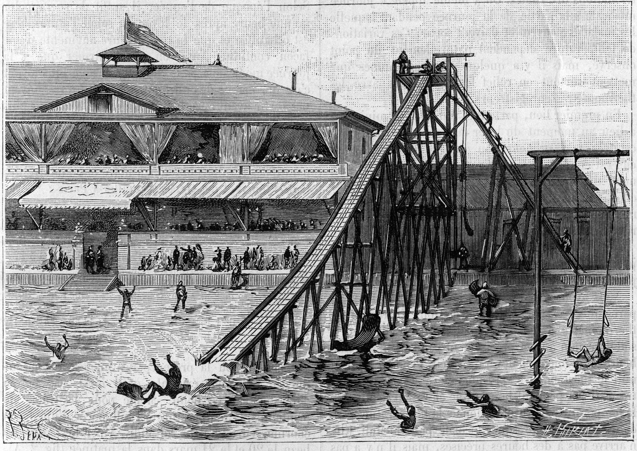 Coaster em Bridgeport, Connecticut, EUA. em "La Nature. Revisão das ciências e suas aplicações às artes e à indústria". 1888 de Unknown artist
