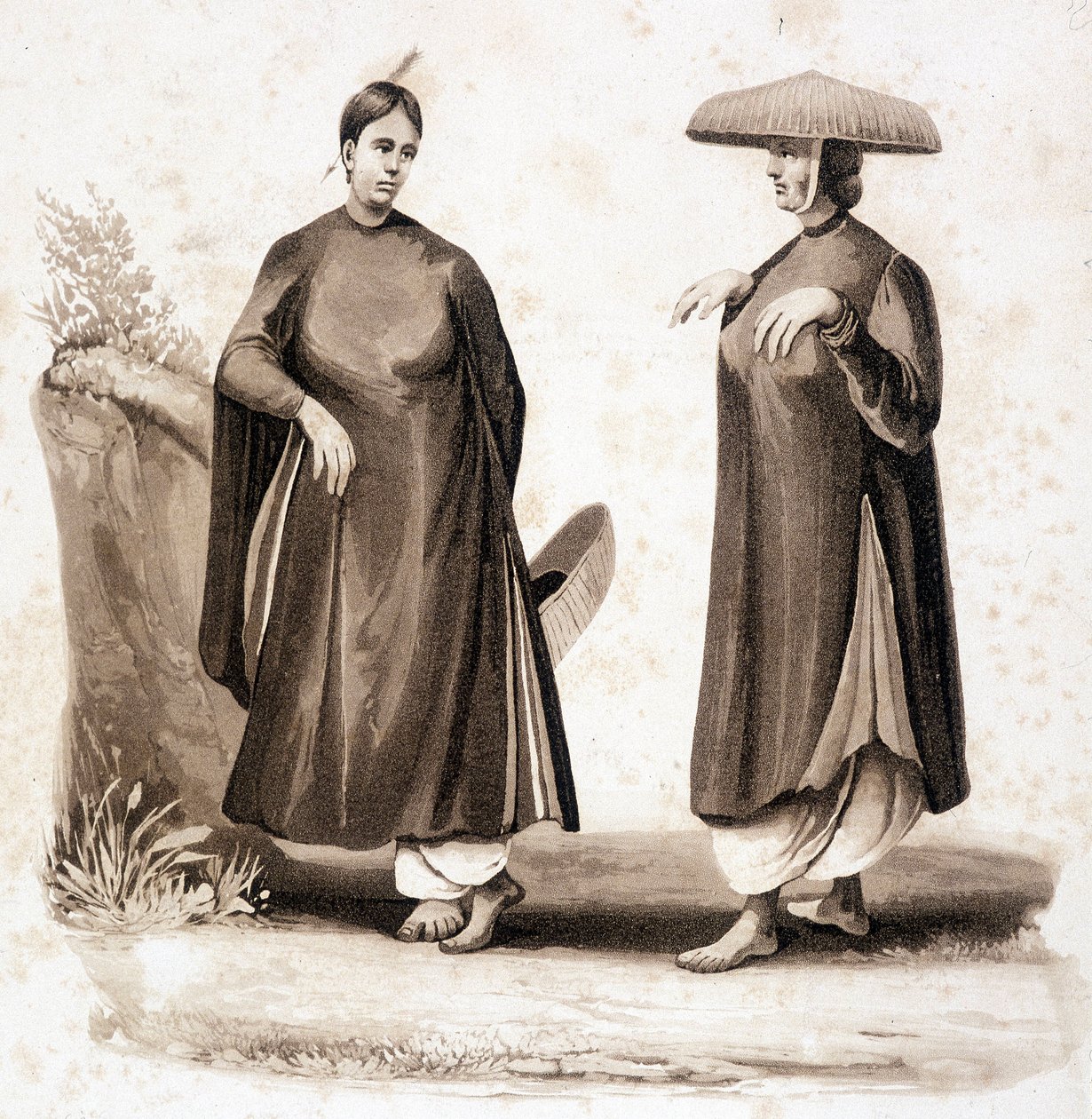 Mulheres coinchinenses. Vietname v. 1850. de Unknown artist