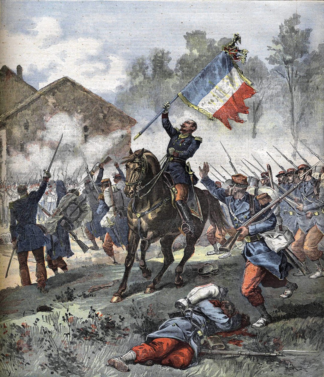 O Coronel de Malleville morreu na Batalha de Solférino em 24 de Junho de 1859. de Unknown artist