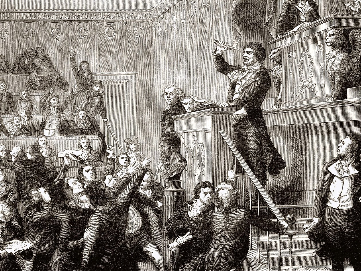 Convenção de 21 de Setembro de 1792: Jean Paul Marat na tribuna - grav. no "Histoire de France" de Hennri Martin de Unknown artist