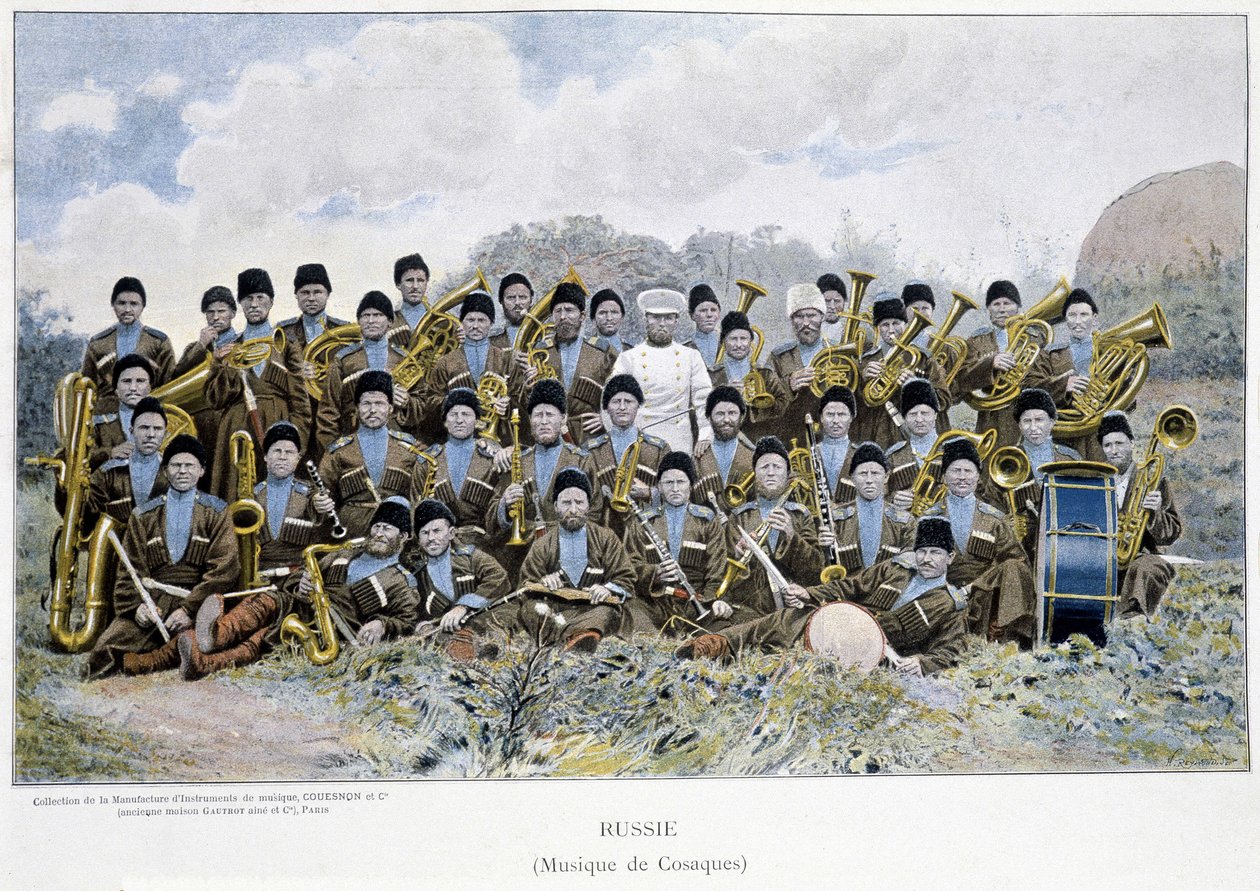 Banda de música cossaca na Rússia, no século XIX. de Unknown artist
