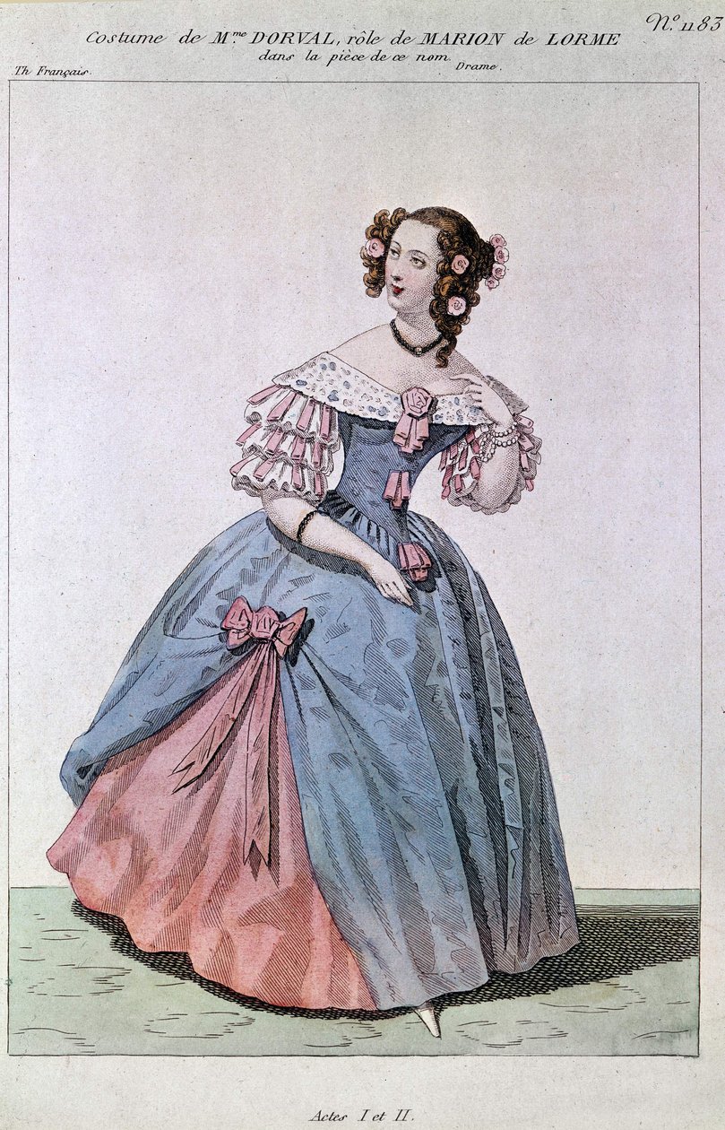 Figurino de Madame Dorval no papel de Marion de Lorme por Victor Hugo. de Unknown artist