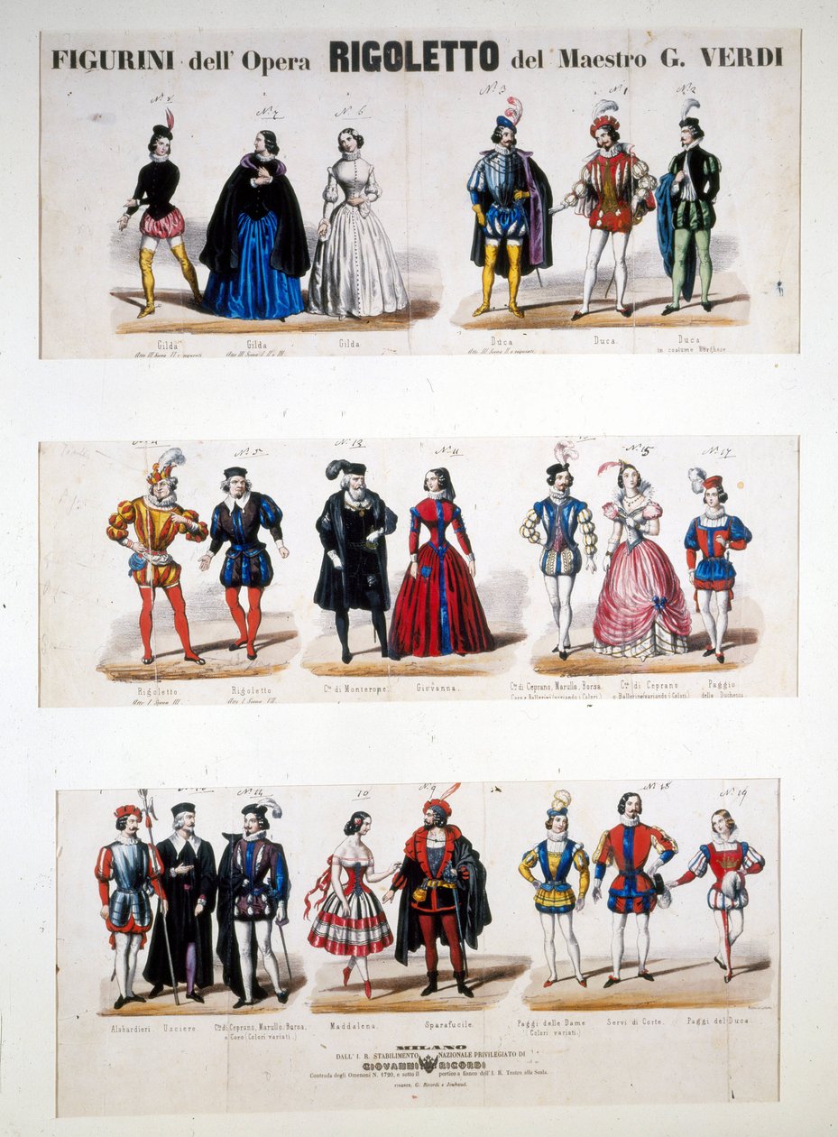 Fantasias "Rigoletto" de Giuseppe Verdi, baseado no romance "O Rei se diverte" de Victor Hugo de Unknown artist