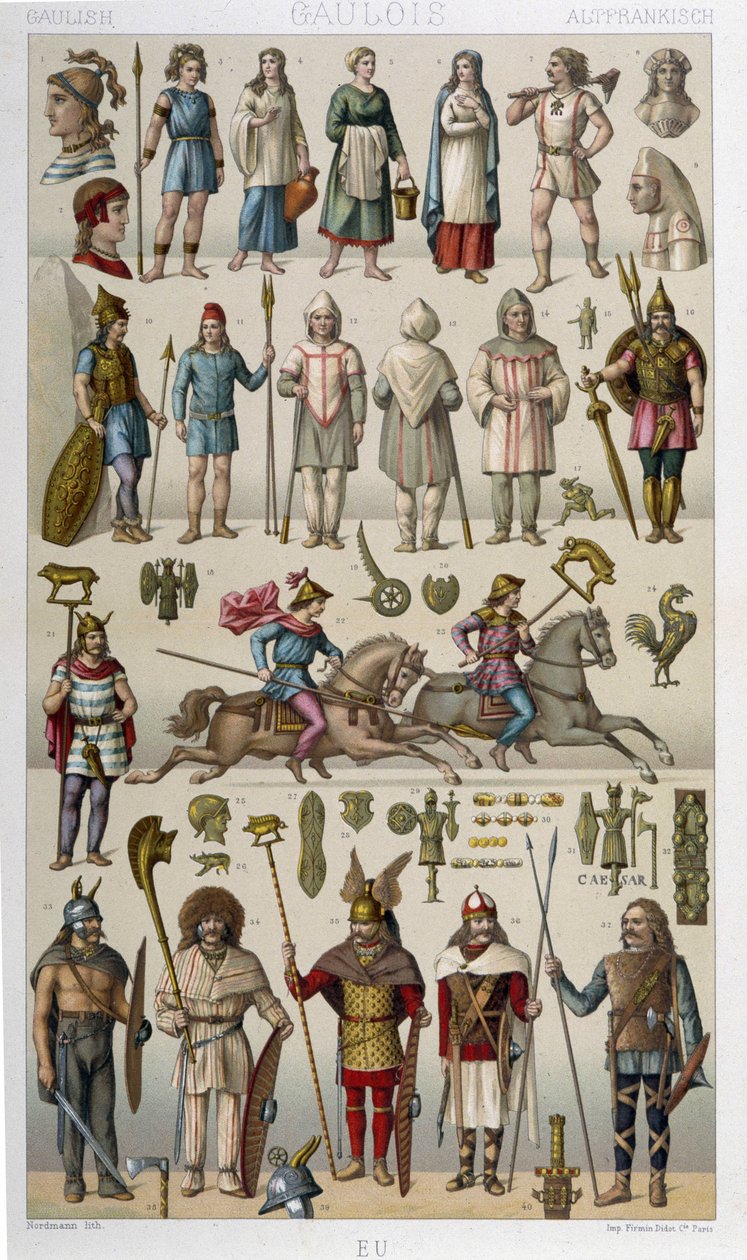 Fantasias, armaduras e armas dos Gálicos e seus guerreiros de Unknown artist
