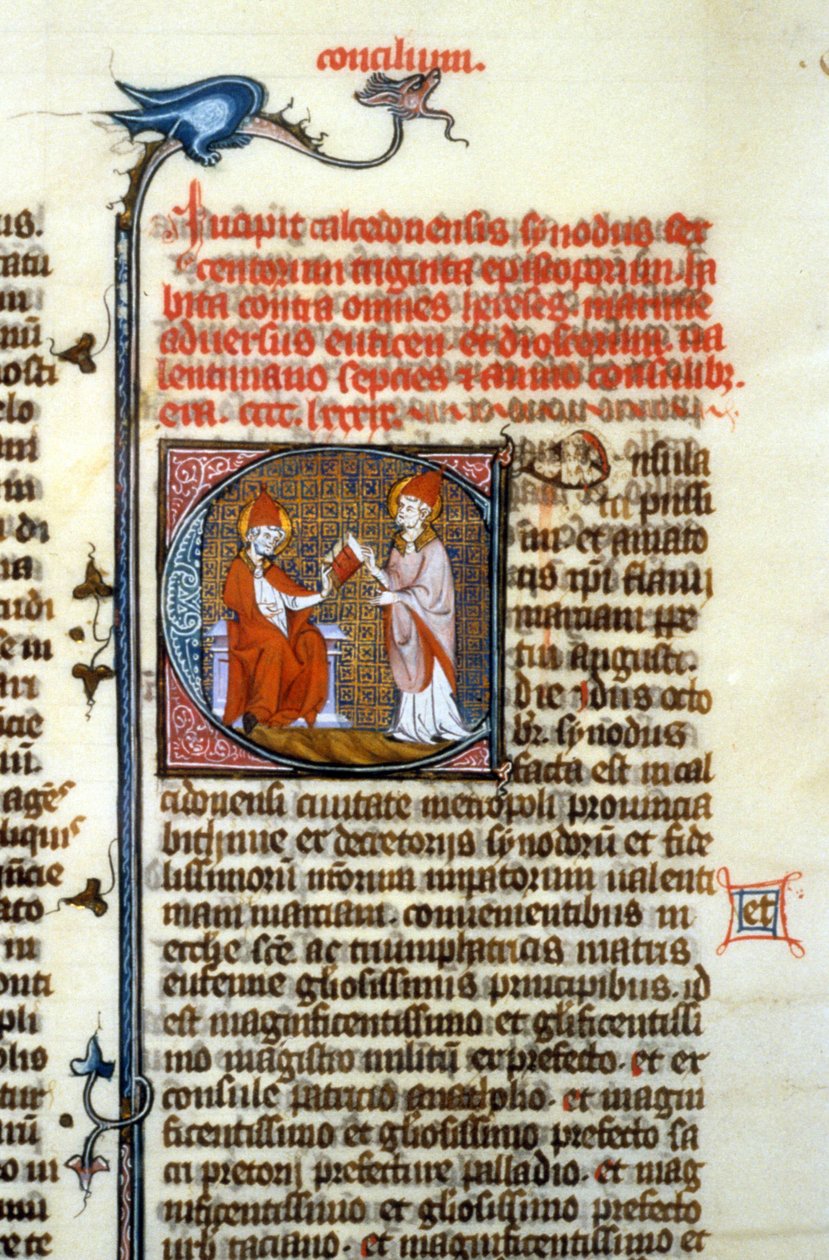 Conselho de Calcedónia, 451 - Miniatura da Idade Média (ref. 365, 428r). Biblioteca de Toulouse (tel: 05 62 27 66 66) de Unknown artist