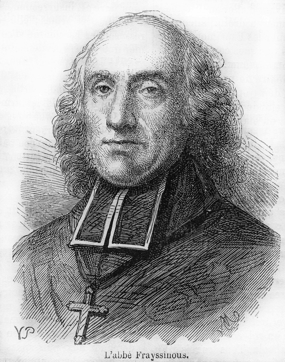 Conde Denis de Frayssinous (1765-1841), prelado francês, bispo de Hermopolis, ministro dos assuntos eclesiásticos e da instrução pública. Gravura a partir de 1844. de Unknown artist