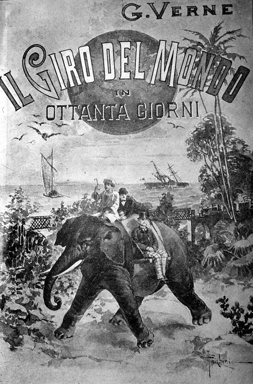 Capa do Le Tour du monde en 80 jours de Jules Verne (1828 - 1905). de Unknown artist