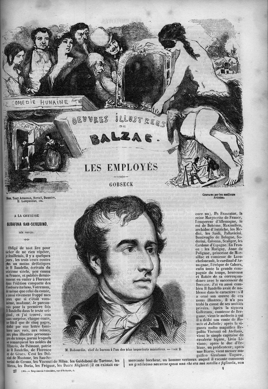 Capa do romance "Les Employes" (Os Funcionários) de Unknown artist