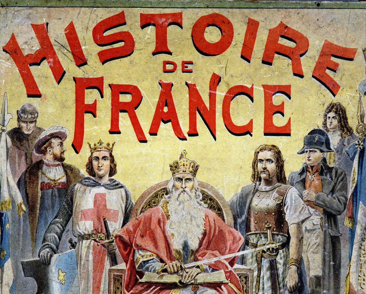 Capa do livro "Histoire de France" com personagens históricos. de Unknown artist