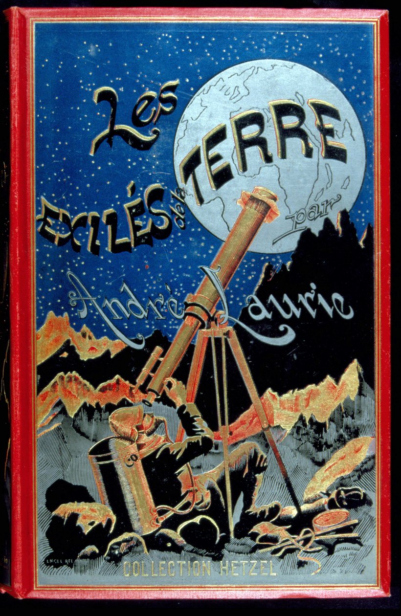 Capa do livro "Les éxiles de la terre" de André Laurie, Hetzel de Unknown artist